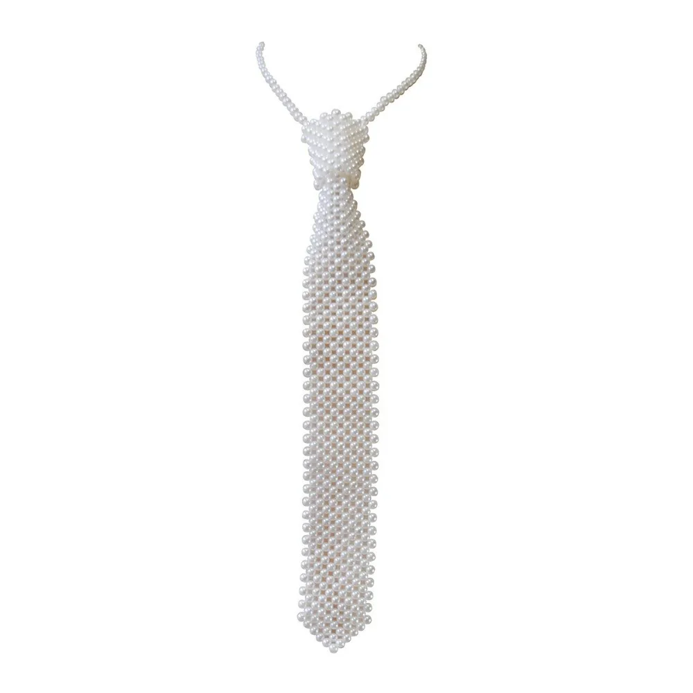 

Fashion Elegant Shirt Tie Weaving Beaded Retro Women Necktie Female Collar Neckwear