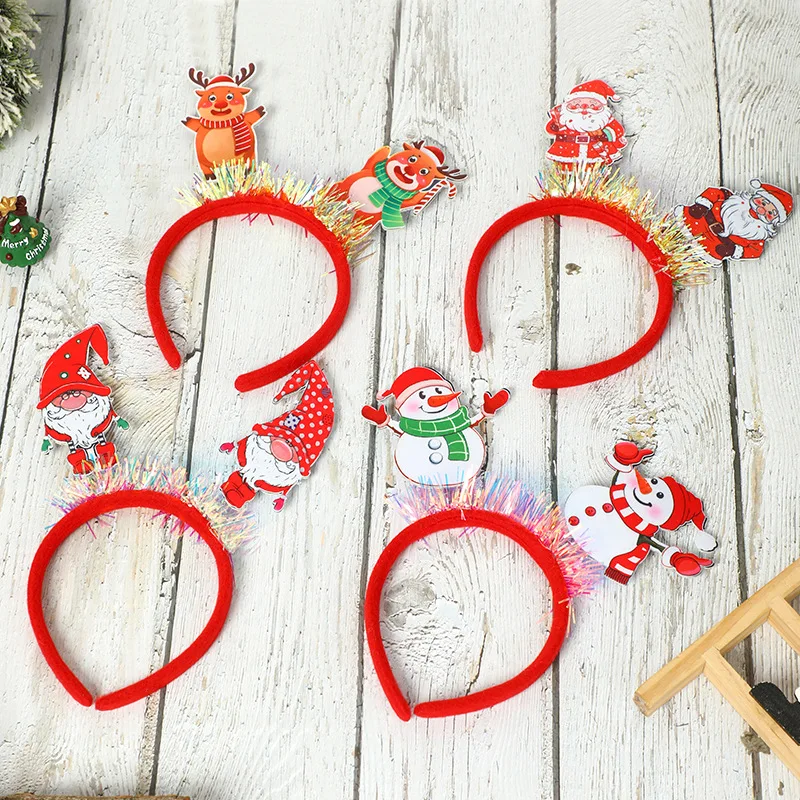 

Kids Girls Cute Christmas Hairbands Santa Snowman Reindeer Design Festive Party Costume Accessories for Holiday Celebrations