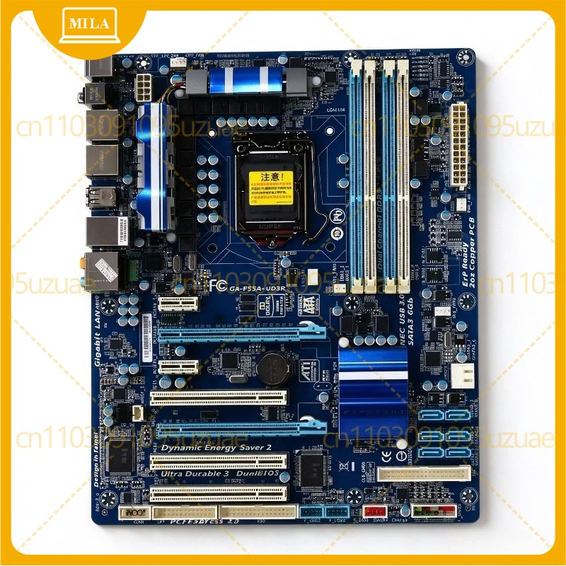 Used For Gigabyte GA-P55A-UD3R LGA1156 ATX Mainboard P55 DDR3 SATA3 USB3.0 Need Independent Graphics Card
