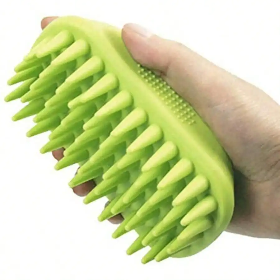 Cepillo de silicona para champú de mascotas, para pelo largo y corto, para mascotas medianas y grandes, perros y gatos, cepillo de ducha, cepillo Curry, productos verdes para el pelo de perros, accesorios.