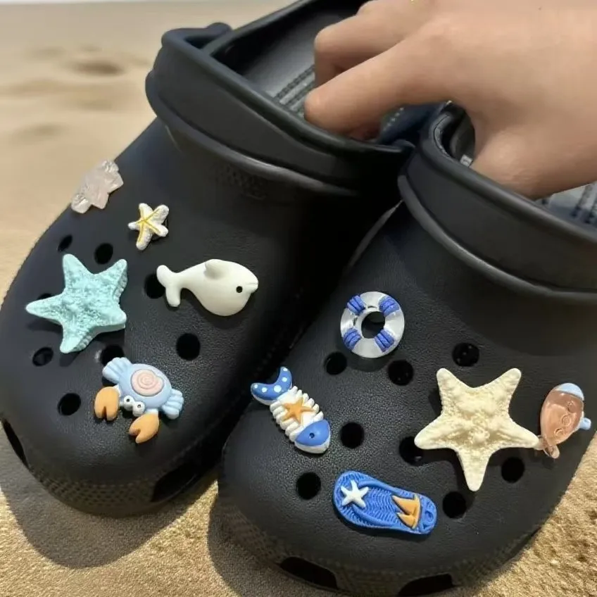 

New Cute Ocean Shoe Accessories Seashells Stars Starfish Shoe Flowers DIY Decorative Accessories Detachable
