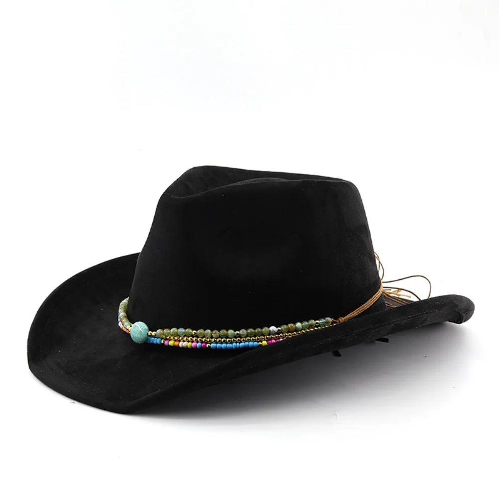 

Casual Vintage Western Cowboy Hat Beach Sun Protection Cowgirl Knight Hat Outdoor Visor Wide Brim Jazz Hat Holiday