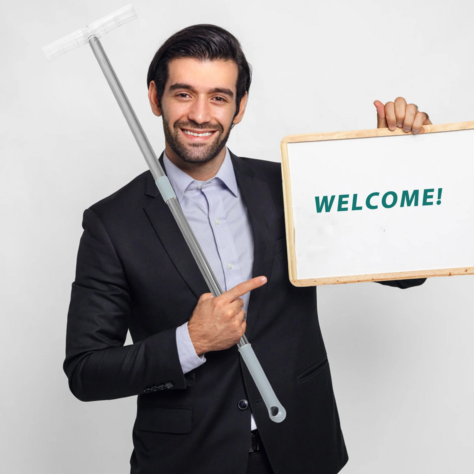 Sign Stand Stainless Steel Adjustable Height Handheld Signboard Holder for Protest Signs Banner Stand Recruitment Sports