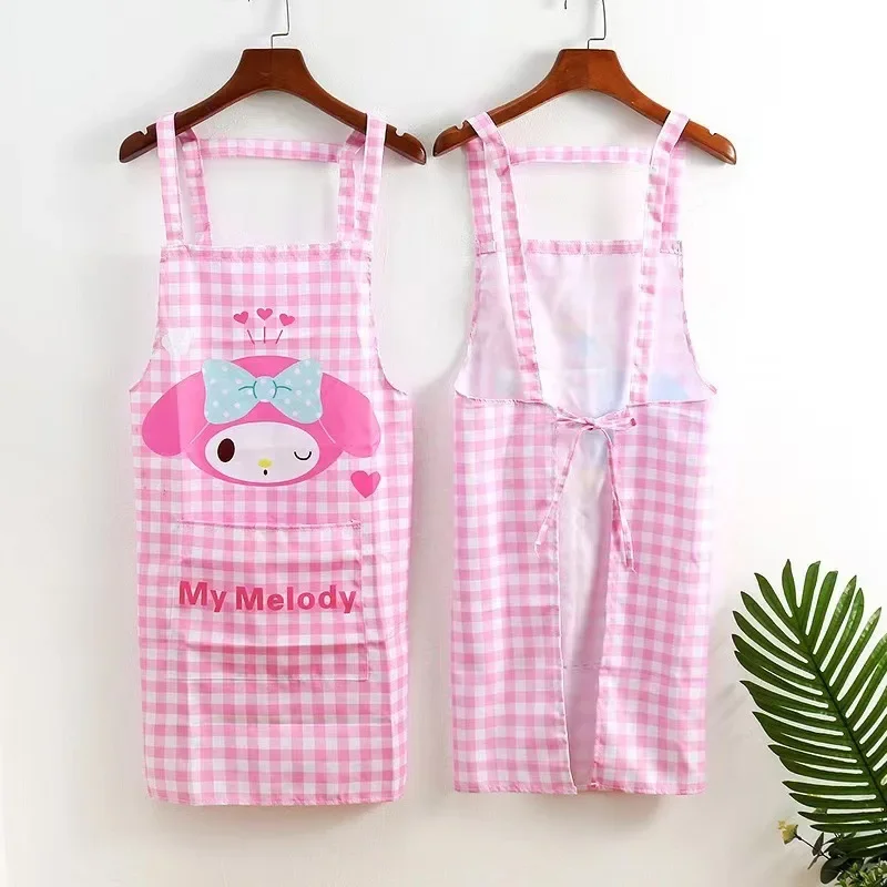 Sanrio Hello Kitty Adult Apron Cartoon Kitchen Home Cleaning Sanitation Cloth Apron Large Cooking Waist Skirt Sleeveless Apron