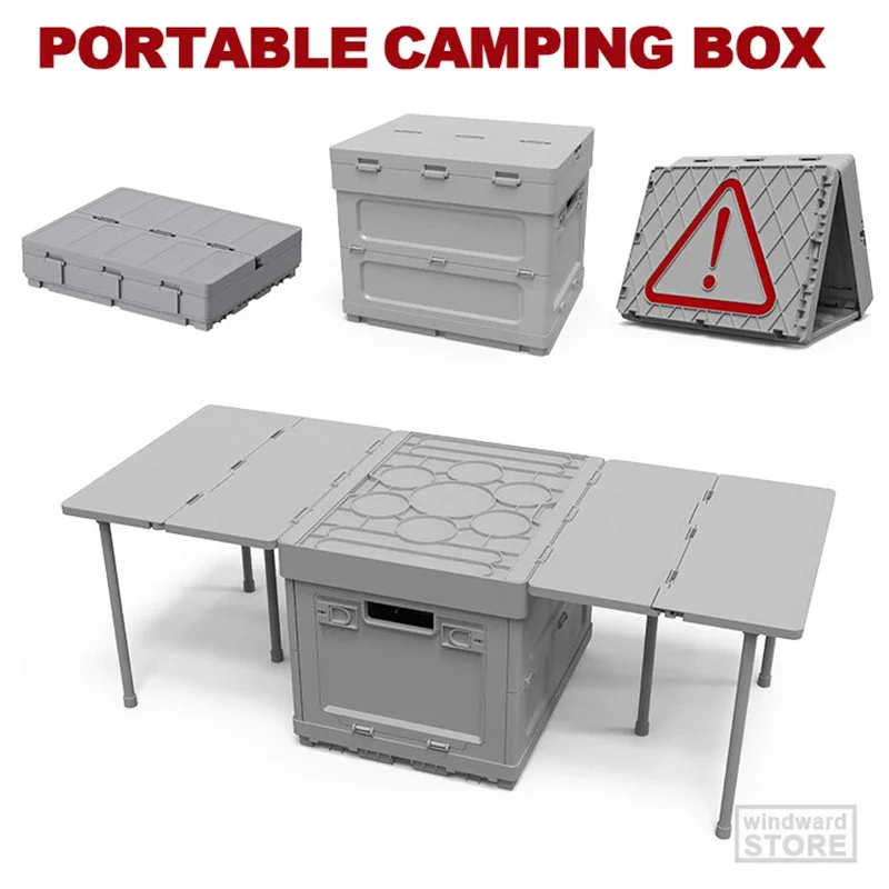 Camping Folding Storage Box Portable Outdoor Picnic Table Vehicle-mounted Storage Case Fishing Folding Desk Snack Storage Box