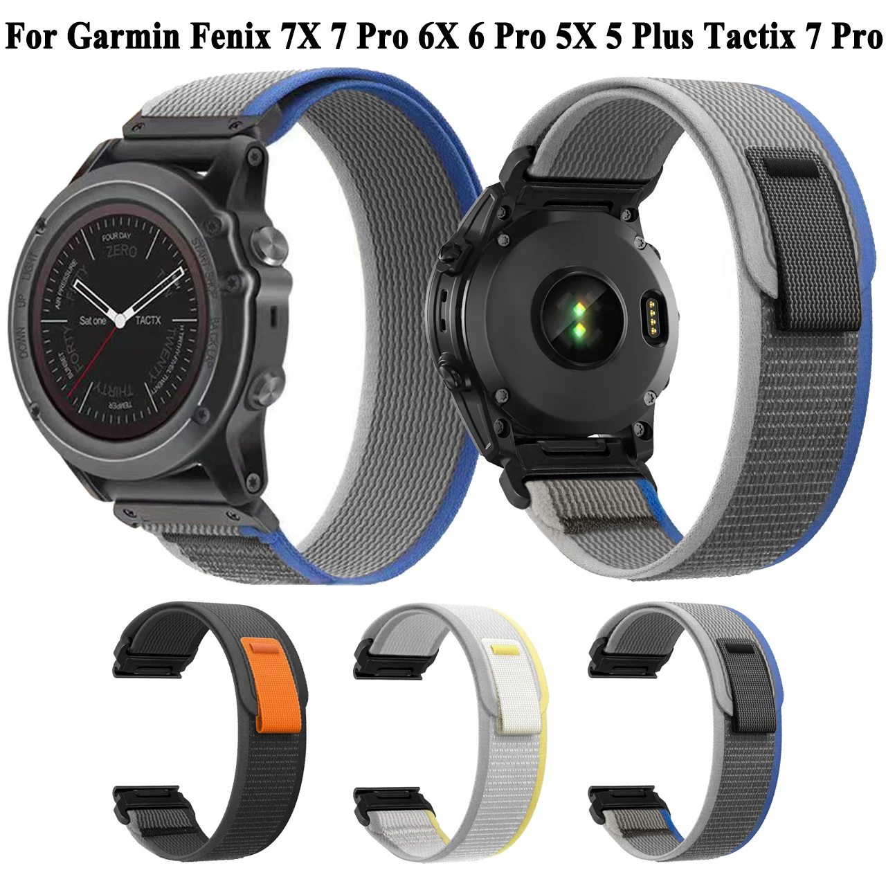 22mm 26mm Quickfit Nylon Band For Garmin Tactix 7 Pro/Delta/Bravo Strap For Fenix 6X/6X Pro/Fenix 7X/7X Pro Wristband Bracelets