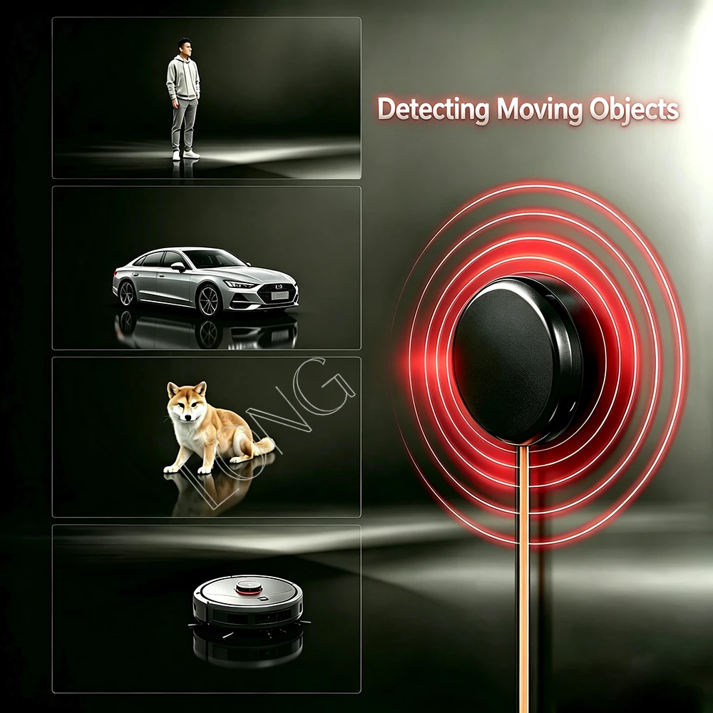 DC3‑24V Through‑panel Radar Motion Sensor 6‑8M 360° Intelligent Human Body Sensor Indoor Auto On/Off 2‑Mode 3A For Cabinet LED