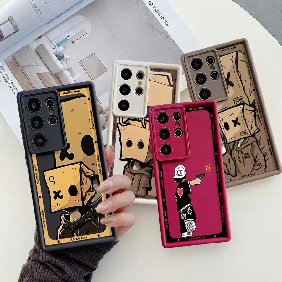 Paper Man Pattern Case for OPPO A76 A72 A78 5G A58 A57 2022 A55 A54 A31 A9 A5 2020 A17k A17 A16s A16 A18 A15 A3s A11 Cover