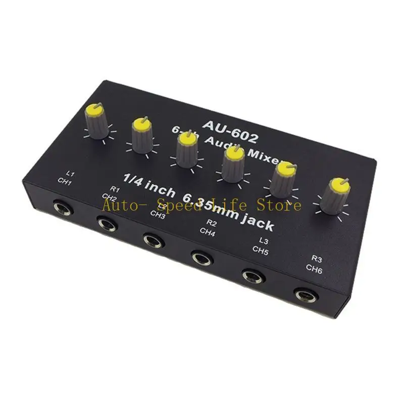 

02DA Headphone Amplifier 6 Channels Metal Stereo Amplifier Earphone Splitter