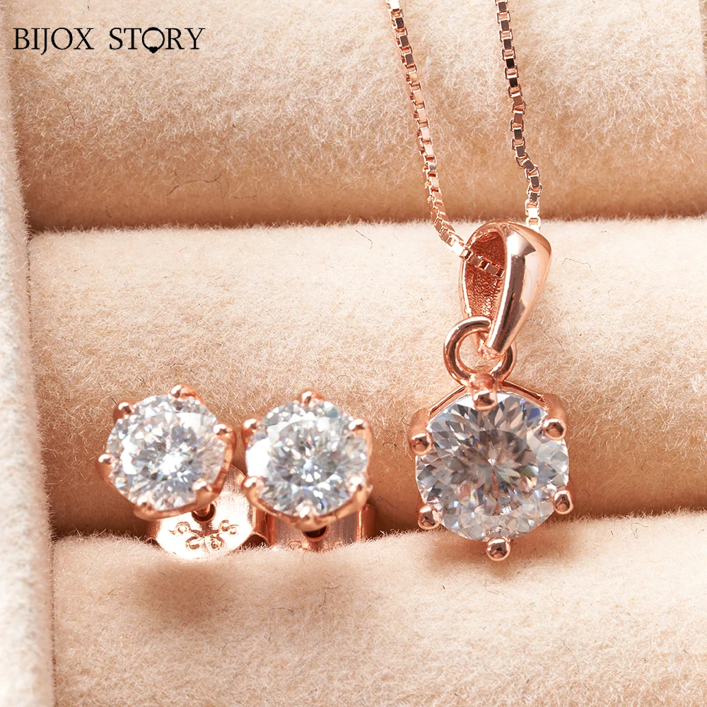 Elegant Moissanite jewelry set 100 love cut moissanite earring pendant necklace silver 925 jewelry original dating party gift