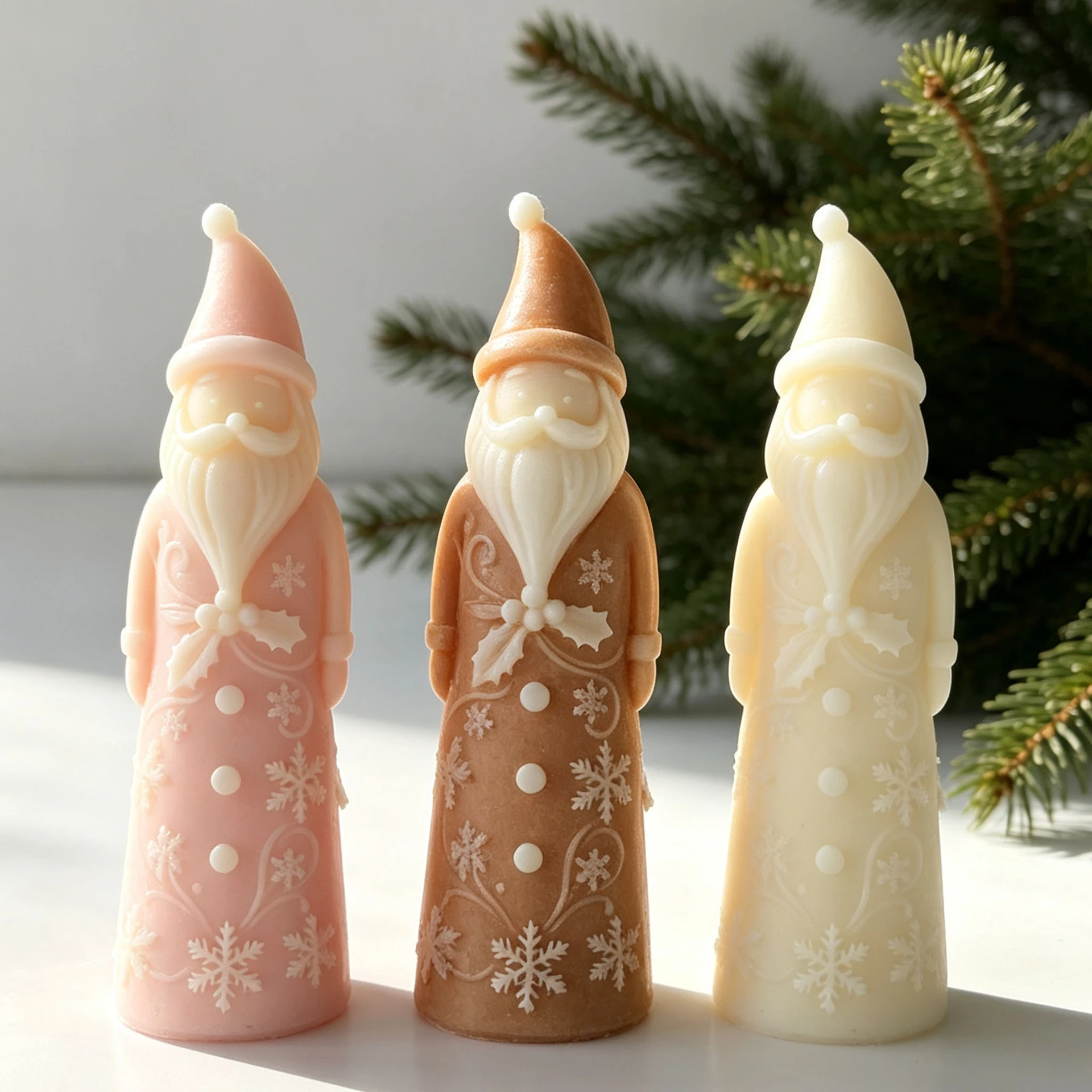 3D Weihnachtsmann-Schneemann-Kerzenform aus Silikon für DIY-Gips, Harz, Seife, Wachs, Feiertags-Handwerk, Heimdekoration, Geschenk