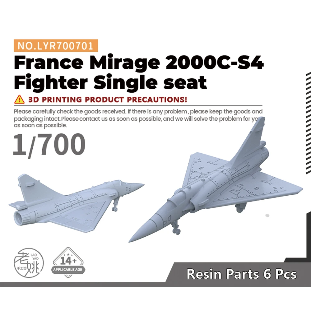 

Yao's Studio LYR701 1/700 Military Model Kit France Mirage 2000C-S4 Fighter Single seat WWII WAR GAMES