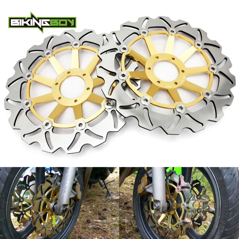 BIKINGBOY Front Brake Discs Disks Rotors For Honda Hornet CB 600 F 00-06 05 CB600F S F2 00 01 02 03 04 296mm Stainless Steel Set