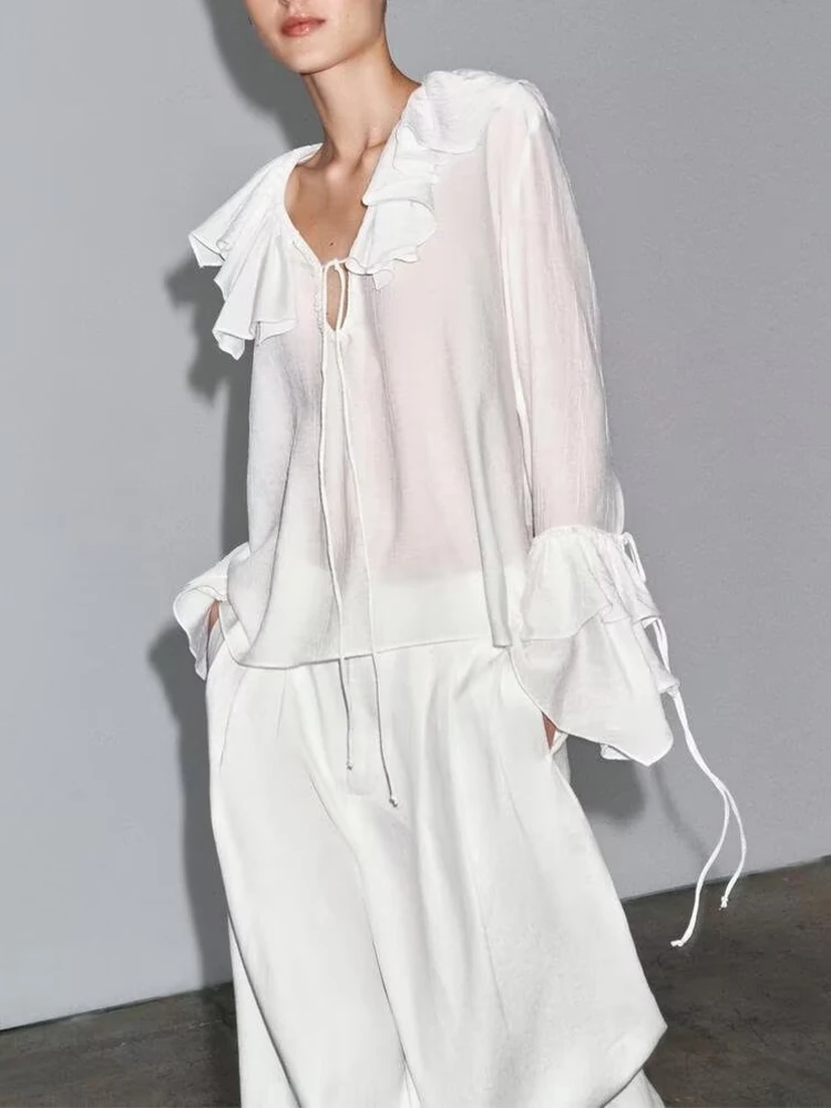 

European style new women's fashion versatile temperament solid color layered decorative long-sleeved shirt