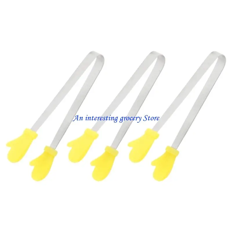 652D 3Pcs Silicone Serving Tongs BBQ Bread Ice Cubes Clip Nonslip Tweezers For Kitchen Camping And Outdoor Picnics
