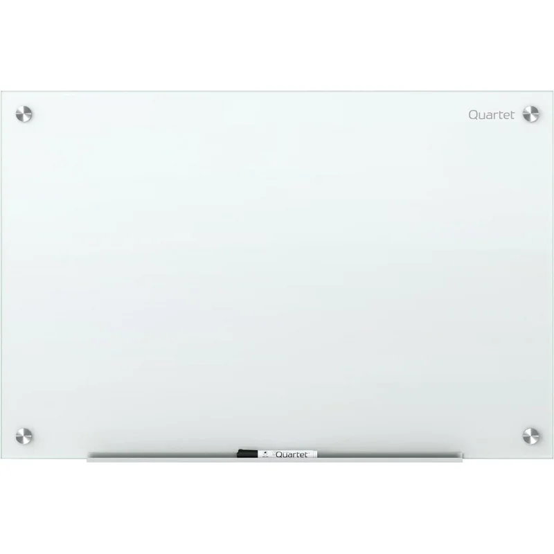 

Glass Whiteboard, Non-Magnetic Dry Erase White Board, 2' x 1.5', Includes Accessory Tray, 1 Marker and 2 Glass Board Magnets, Wh