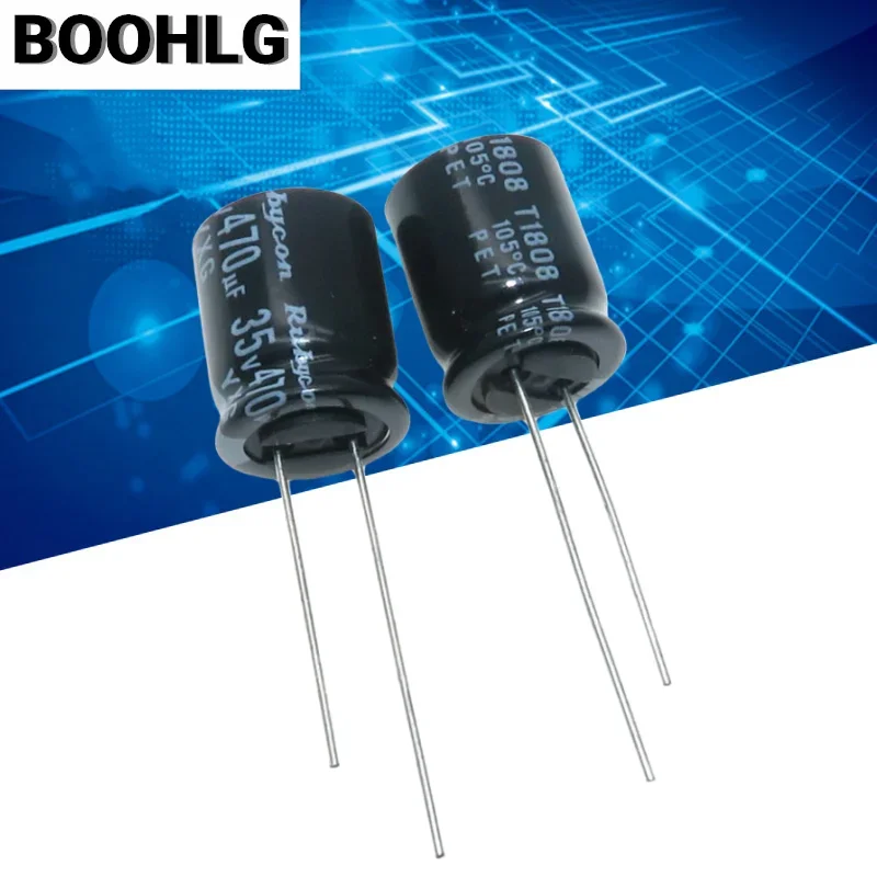 10PCS 470UF 35V Ruby RUBYCON capacitor 35V 470UF high-frequency low resistance