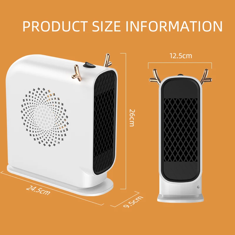 New Portable Electric Heater Fast Heating Heater for Room Household Stove Desktop Office Air Heater Warm Air Blower Heating Fan