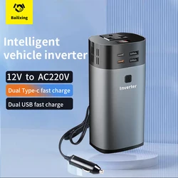 150W Car Inverter USB Type C 18W DC 12V to AC 220V 110V Auto Power Inversor Fast Charger For Car Power Adapter