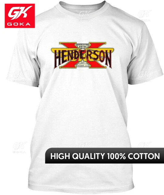 Henderson Motorcycle T-shirt  Graphic T Shirts Mens Clothing New in Tops & Tees Cotton Women Printed