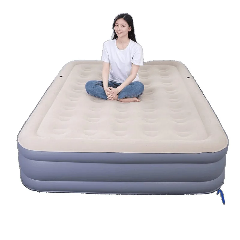 

Household inflatable bed single outdoor portable air cushion bed double lazy bed lunch break folding travel bed.