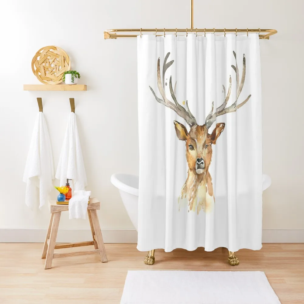 

Watercolor deer head Shower Curtain For The Bathroom For Bathroom Shower Modern Showers For Bathroom Curtain