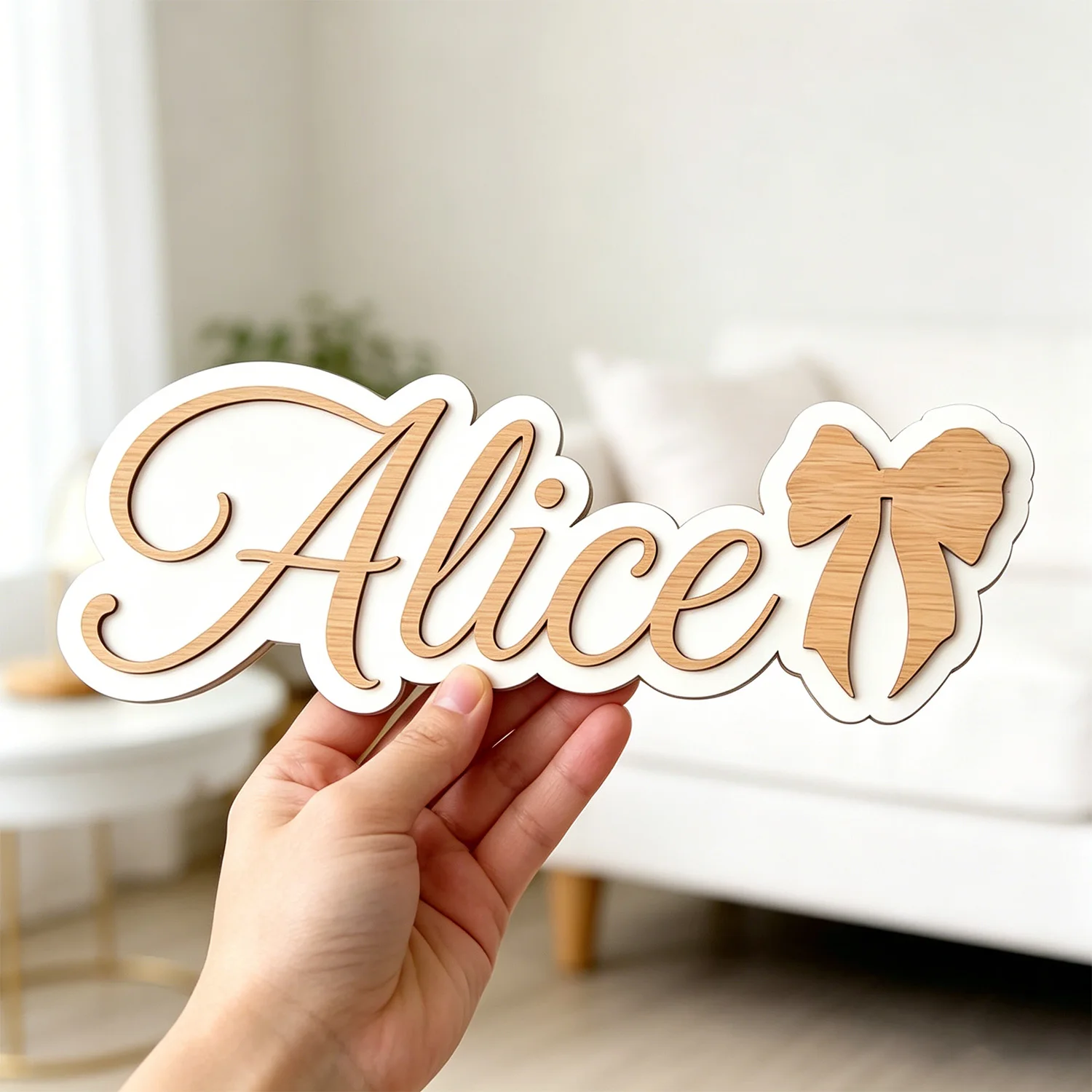 1pc multi-layer wooden decorative plaque, customized gift, suitable for children's rooms, living rooms, entrance decoration, and