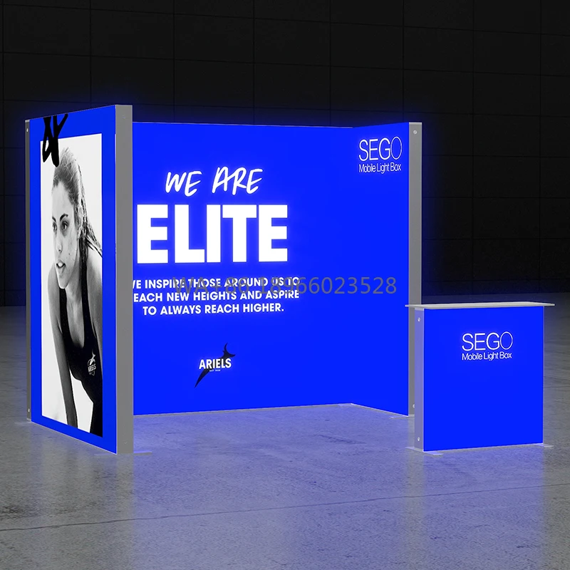 Beliebter kleiner Messe-Ausstellungsstand, über Aluminiumrahmen, schnell eingebaute Leuchtkästen, 10 x 10 Fuß Ausstellungsstand