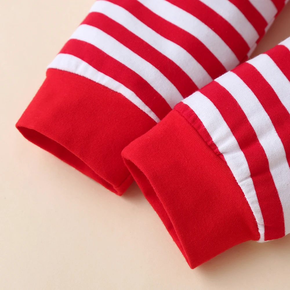 100% Cotton My First Christmas Clothes For Baby Santa Claus Costume Red Romper+Stripe Pants+Hat Newborn Boys Christmas Outfits