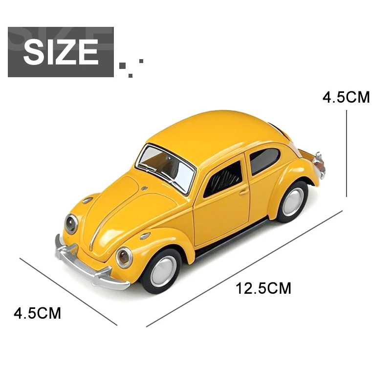 1:36 Alloy Vintage Diecast Car Model BEETLES Classic Pull Back Car Model Miniature Vehicle Replica For Collection Gift