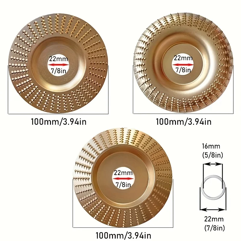 Woodworking Carving Wheel Polishing Wheel Versatile Sanding Disc Shaping Tool Abrasive Disc 22mm Inner Diameter