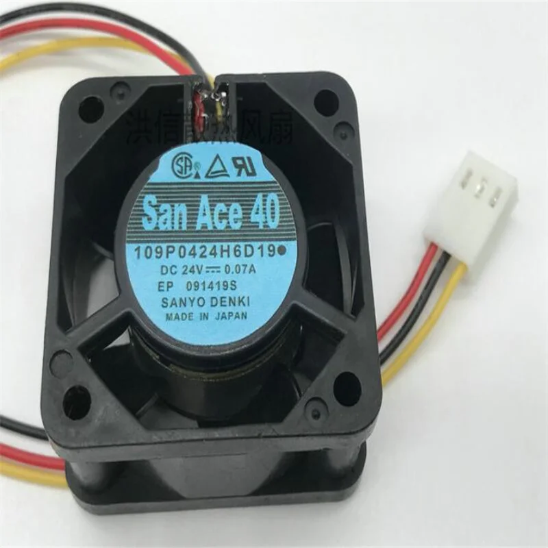 Original 4020 109P0424H6D19 24V 0.07A three-wire inverter 4CM fan