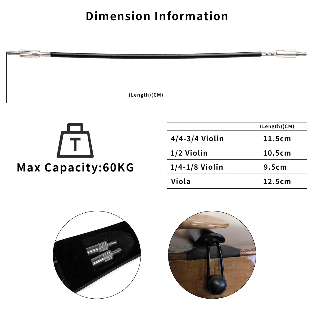 1pc violino tailgut cauda gut aço inoxidável fio tailpiece antiderrapante fio tailcord com parafusos de cobre acessórios de substituição