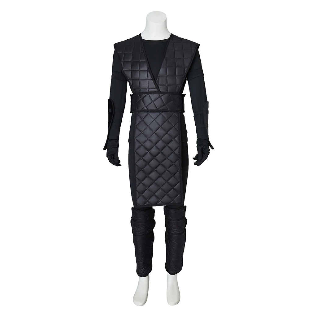

Men's MK Noob Saibot Cosplay Costume Black Battle Suit with Face Covering Shotokan Ninja Fighter Suit Halloween Party Uniform
