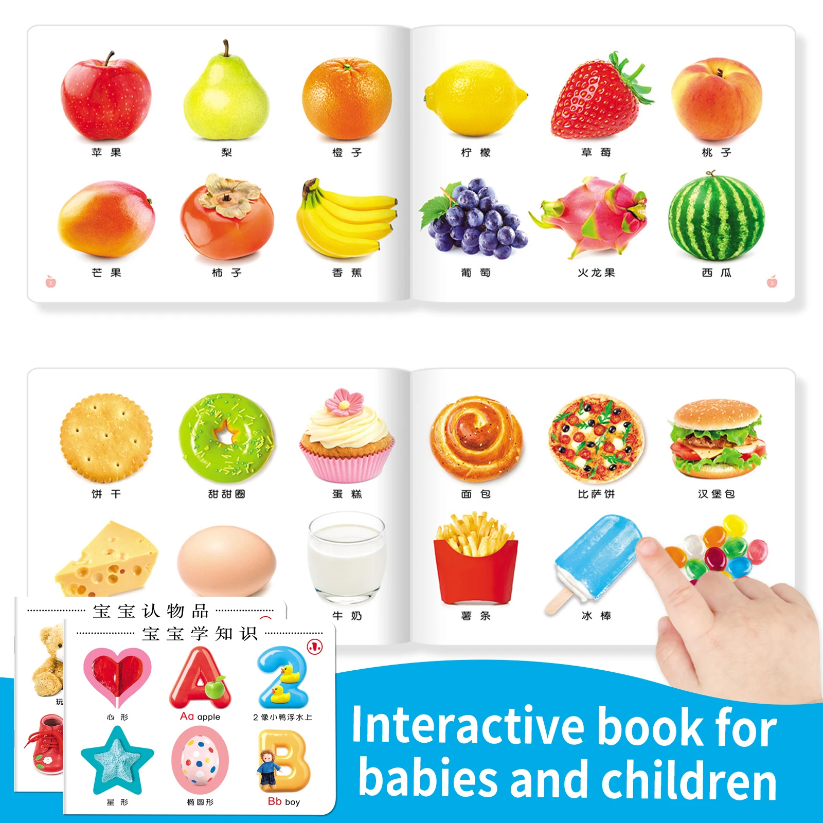 22-page Early Cognitive Education Book for Infants Object And Knowledge Learning Chinese Book for Baby's Development