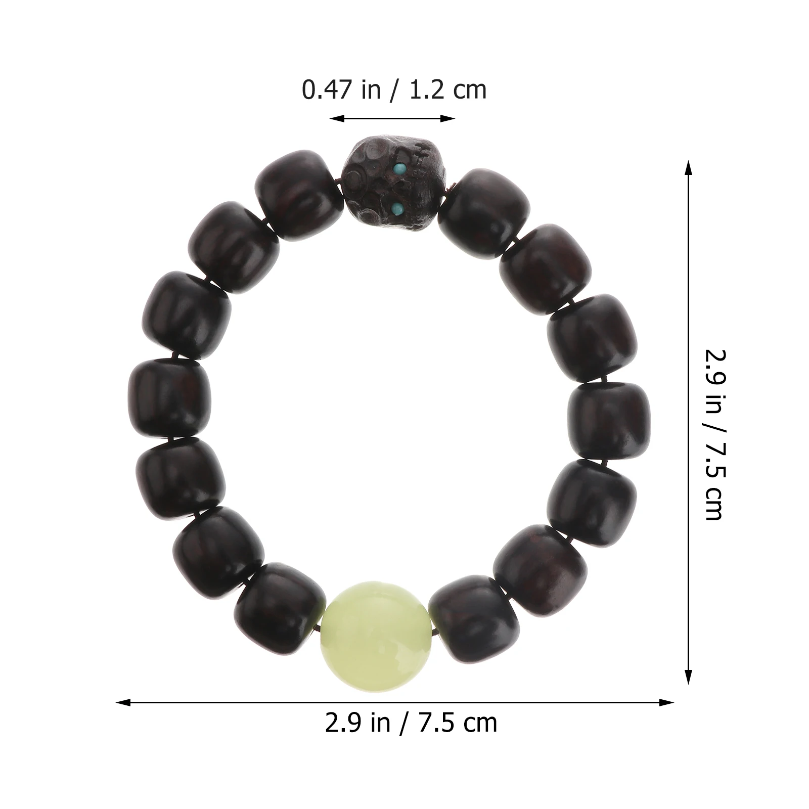 

Black Ebony Wood Beads Bracelet H Chain Buddhism Jewelry Retro Style Durable Smooth Comfort Gifts Wood Beads