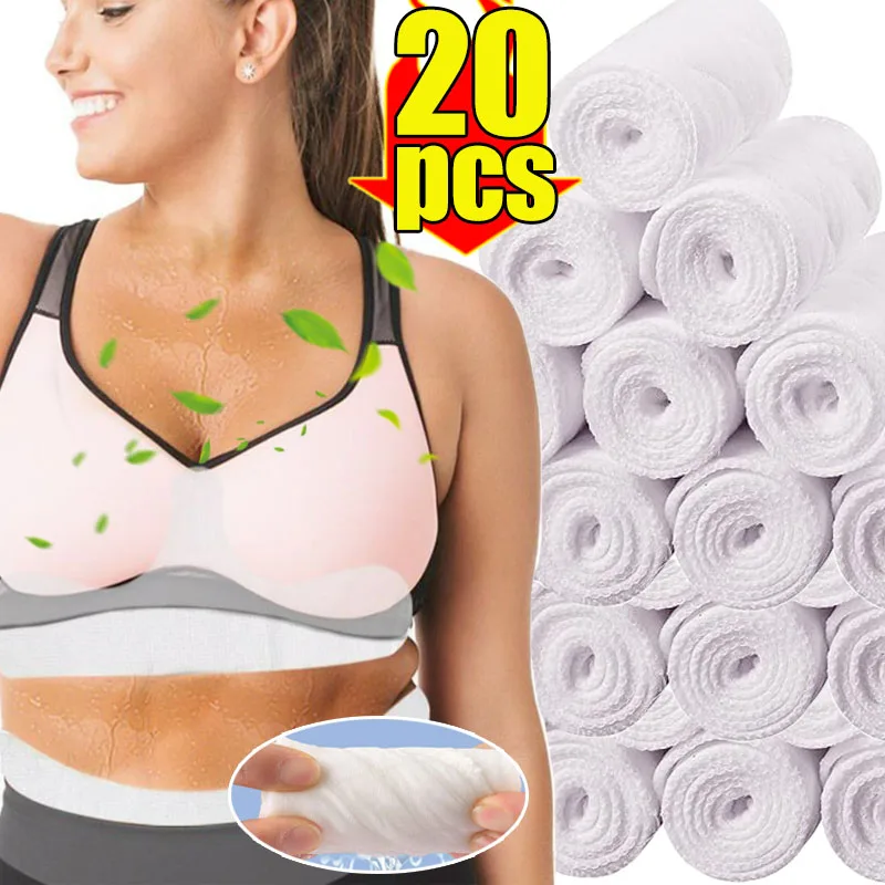 

1/20 шт. одноразовые вкладыши для бюстгальтера, впитывающее пот полотенце, хлопковая прокладка для груди, поглотитель пота, спортивные подушечки для женского нижнего белья