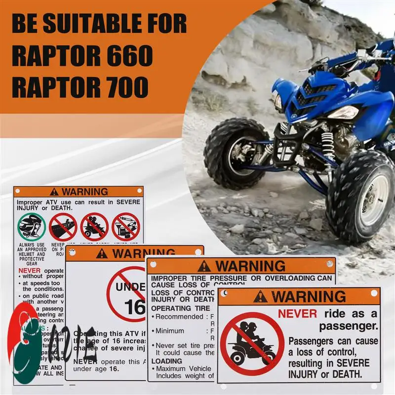 

Car Kit Warning Decals Stickers Labels Aluminum Backed For Yamaha