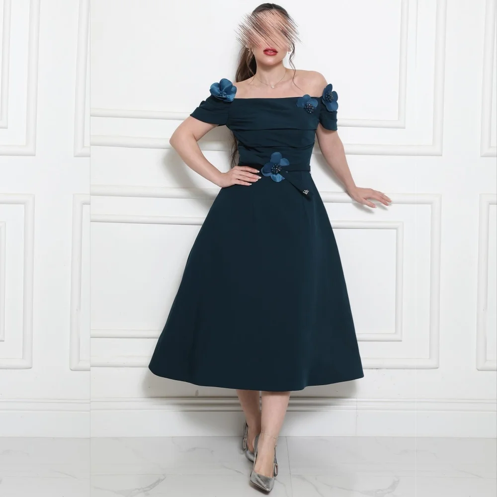 

Sizes Available Jersey Pleat A-line Off-the-shoulder Midi Dresses Cocktail Dresses Classic Exquisite Modern Style Pastrol