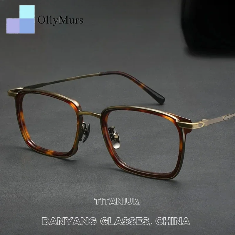 

OLLYMURS мужские очки из чистого титана, женские полнокадровые персонализированные модные оптические очки для близорукости по рецепту 1610