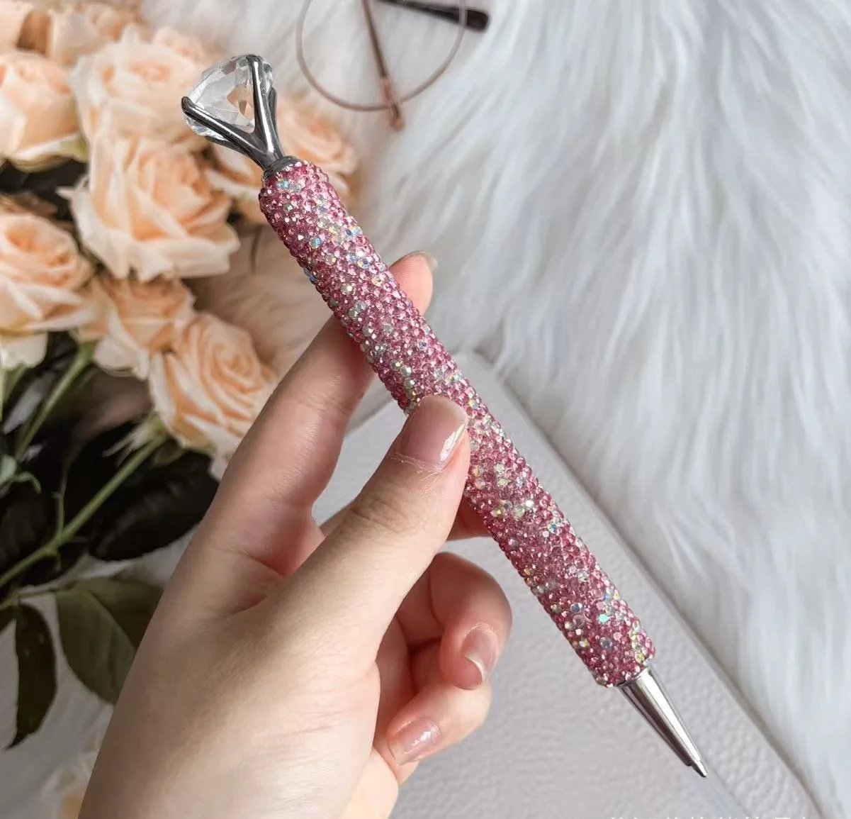 

Diamond-Studded Crystal Ballpoint Pen - Creative Office & Student Stationery, High-End Aesthetic Gift for Gifting