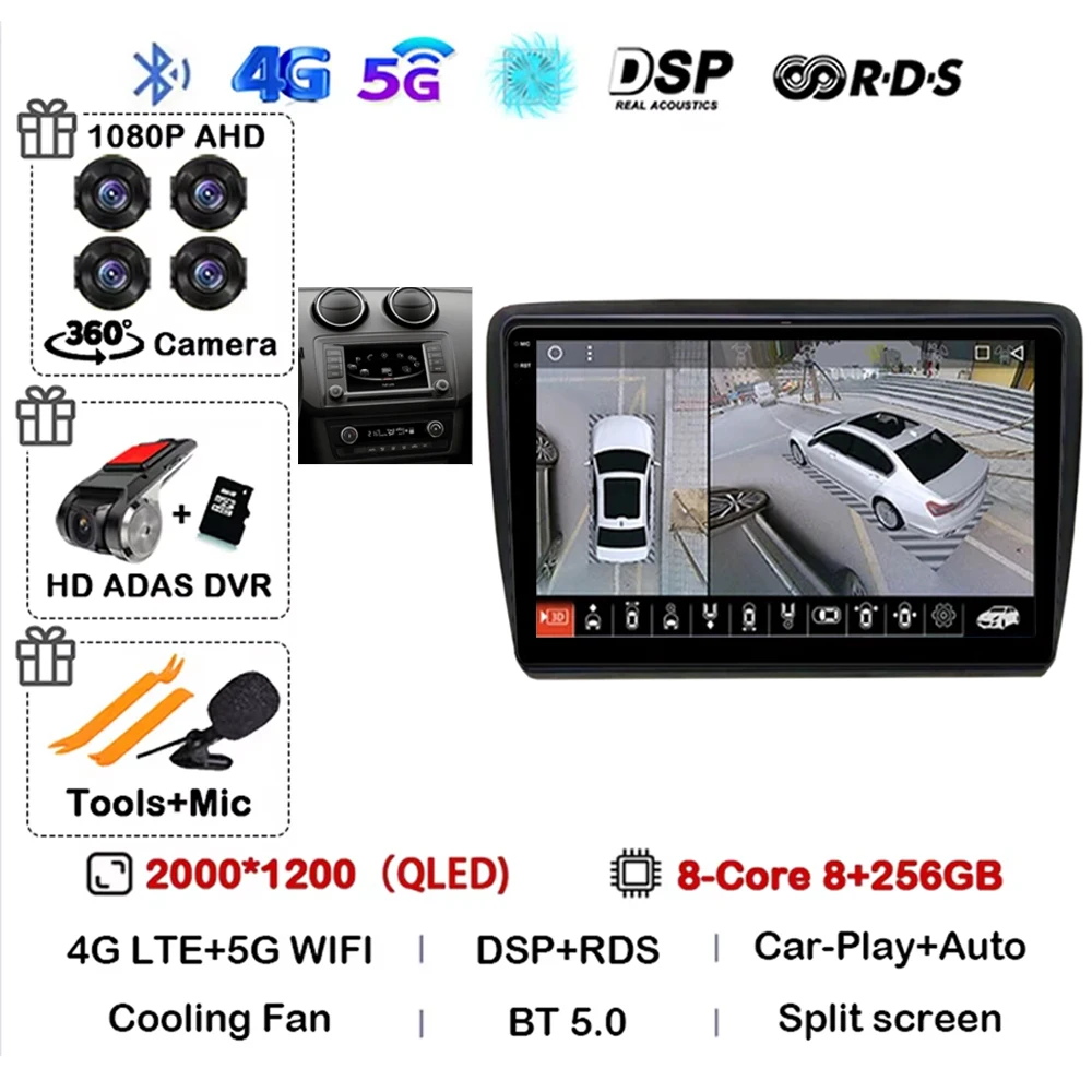 Car Radio For Seat Ibiza 2016 - 2017 2K Android 16 Multimedia Video Player GPS 4G CarPlay Auto Wireless Stereo No 2Din image 3
