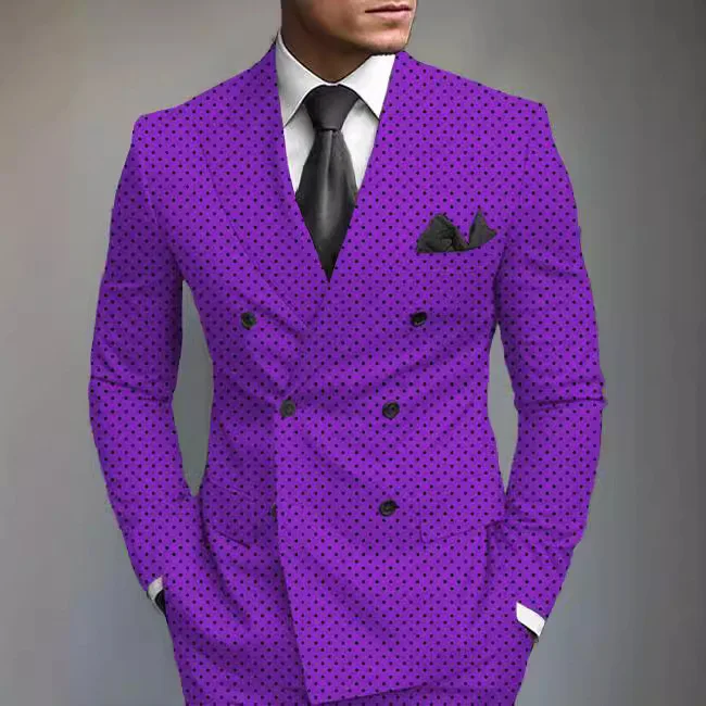 

2026 men's new, printed mid-split casual thin blazer