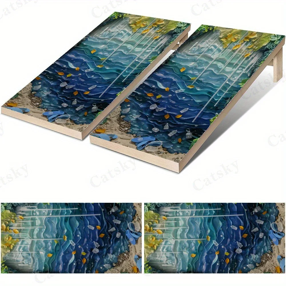 

Wild Stream Waterproof Cornhole Board Vinyl Wraps, PVC Outdoor Game Board Design, Perfect for Sports & Leisure Activities, Durab