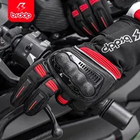 BSDDP Genuine Leather Goatskin Motorcycle Gloves - New Winter Vintage Long Riding Gloves for Men & Women - Motocross, MTB Riding