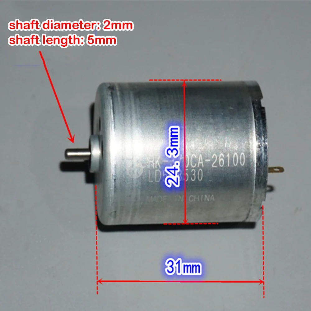 RK-370CA-26100 silnik elektryczny MABUCHI DC 3V 5V 6V 10600 obr./min duży moment obrotowy szybkobieżna szczotka węglowa wyciszająca zabawka z
