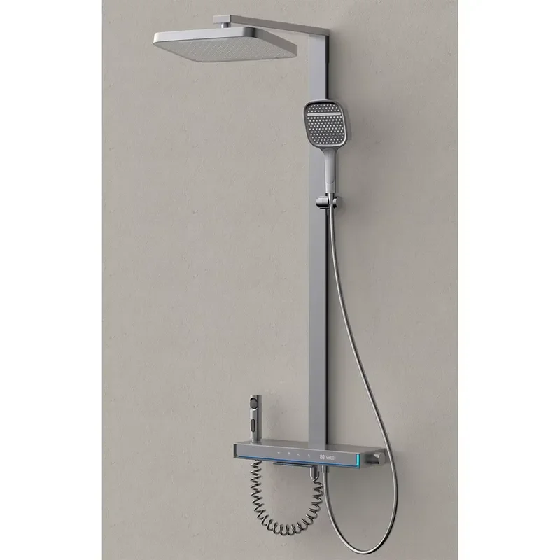 Piano Key Bathroom Digital Display Faucet Shower Set Wall-Mounted 4-Function Faucet Smart Shower Set