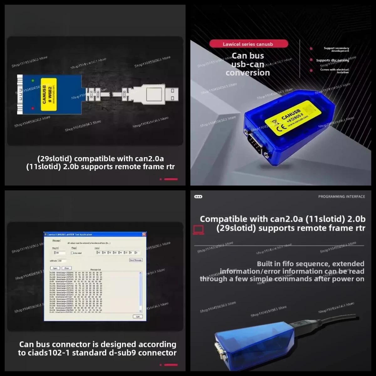 Compatible with CAN to USB converter Compact CAN bus debug adapter