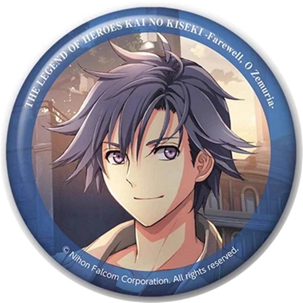 58mm Anime Eiyuu Densetsu The Legend of Heroes Farewell O Zemuria Cosplay COSTUME Badge Pin SPTE Tinplate Brooch﻿ Prop Gilf