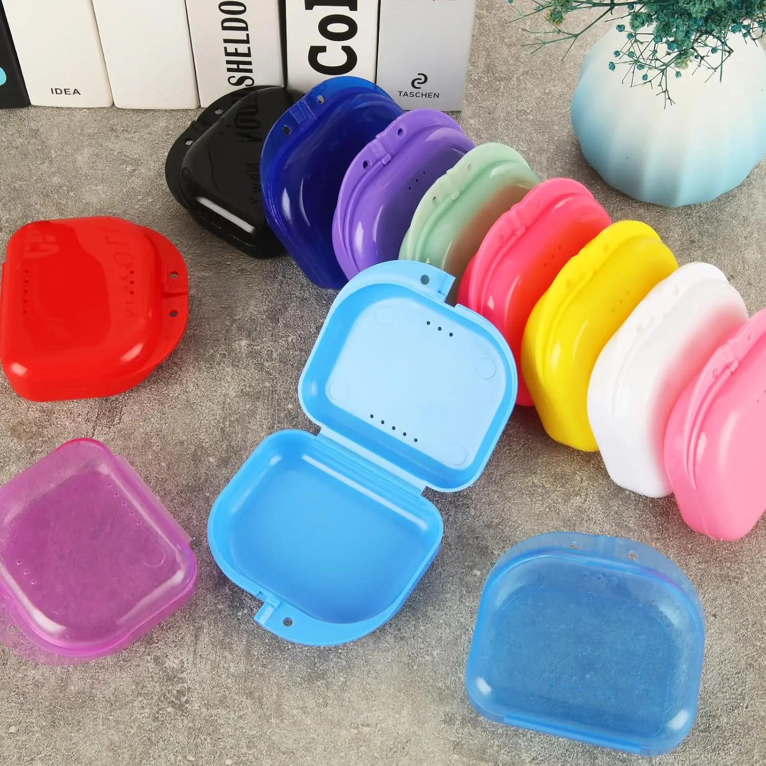 50PCS Denture Boxes, False Teeth Mouth Guard Container Case  for Orthodontics Storage